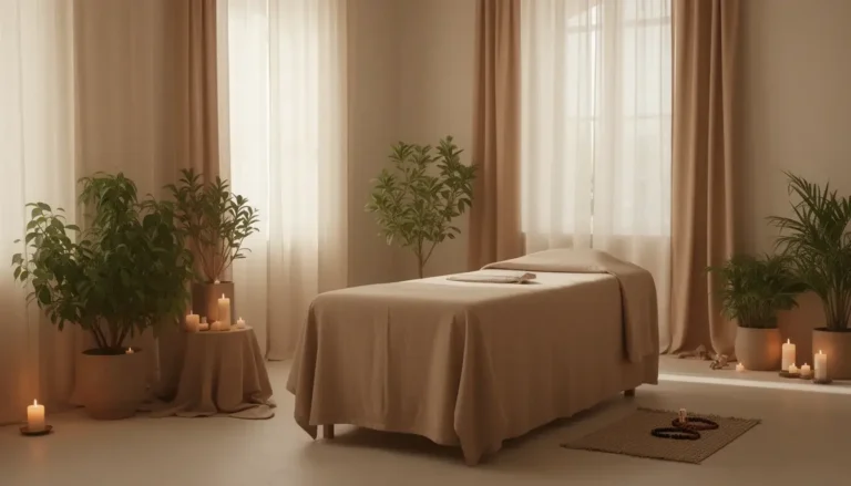 A calm spiritual wellness space prepared for hijama wet cupping therapy