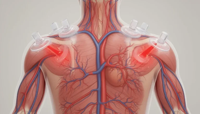Illustration showing increased blood circulation and capillary expansion during hijama wet cupping