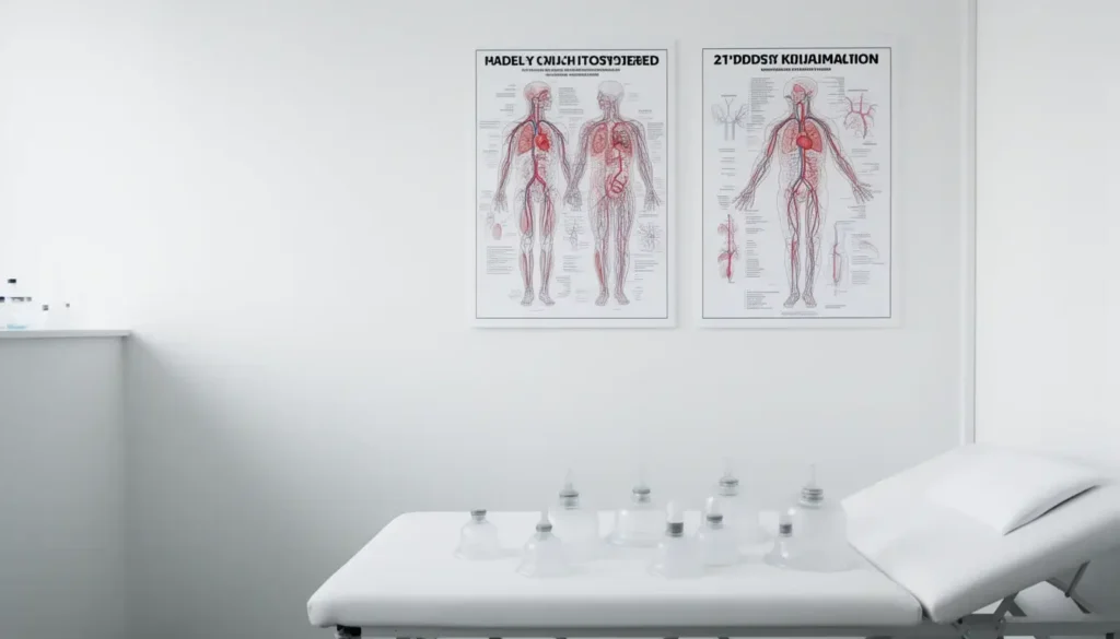 A modern scientific setting illustrating research into hijama wet cupping therapy